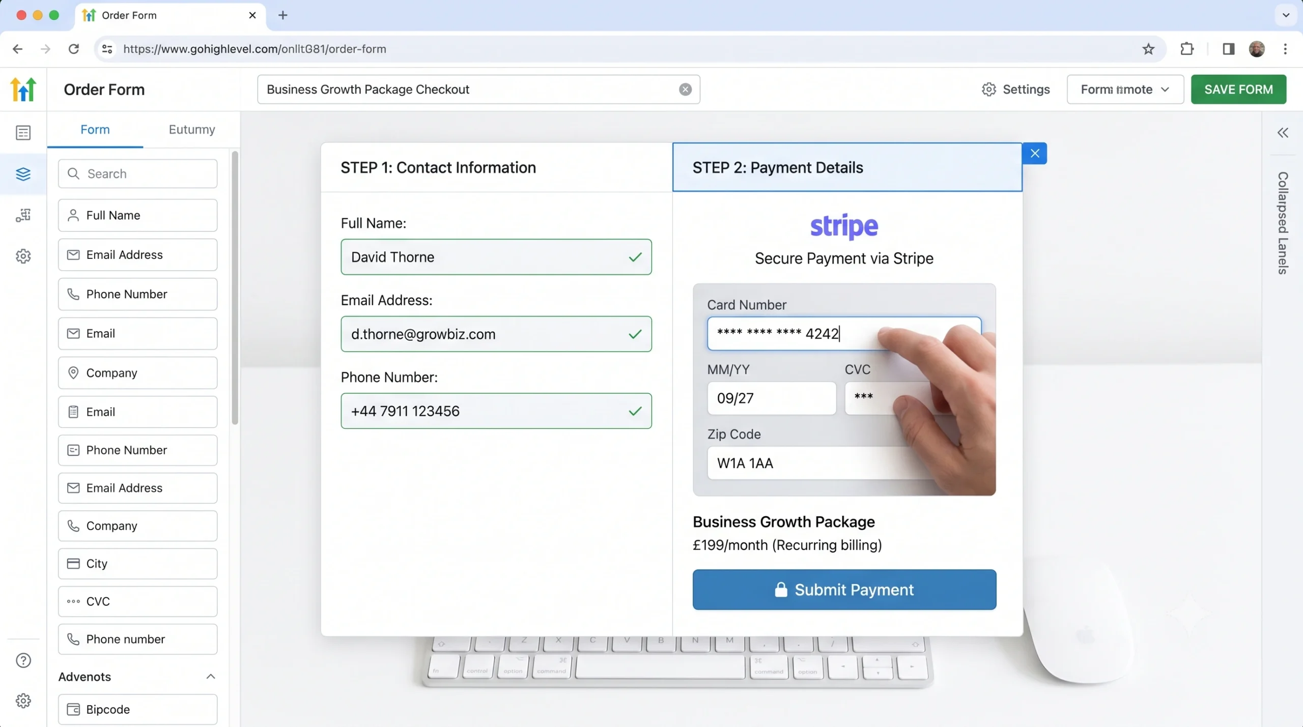 go high level stripe integration